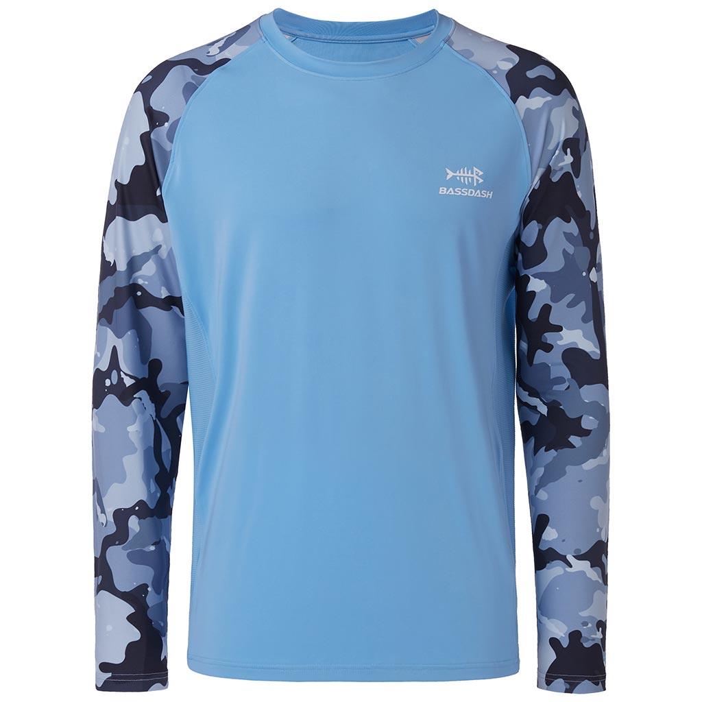 Raglan Long Sleeve Camo UPF Shirt | Bassdash Fishing White/Grey Hexagonal Scales / 3XL