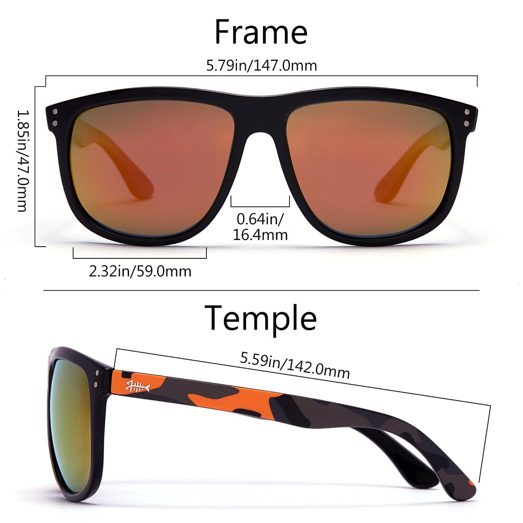 Frame - Gloss Black & Orange Camo, Lens - Orange Mirror