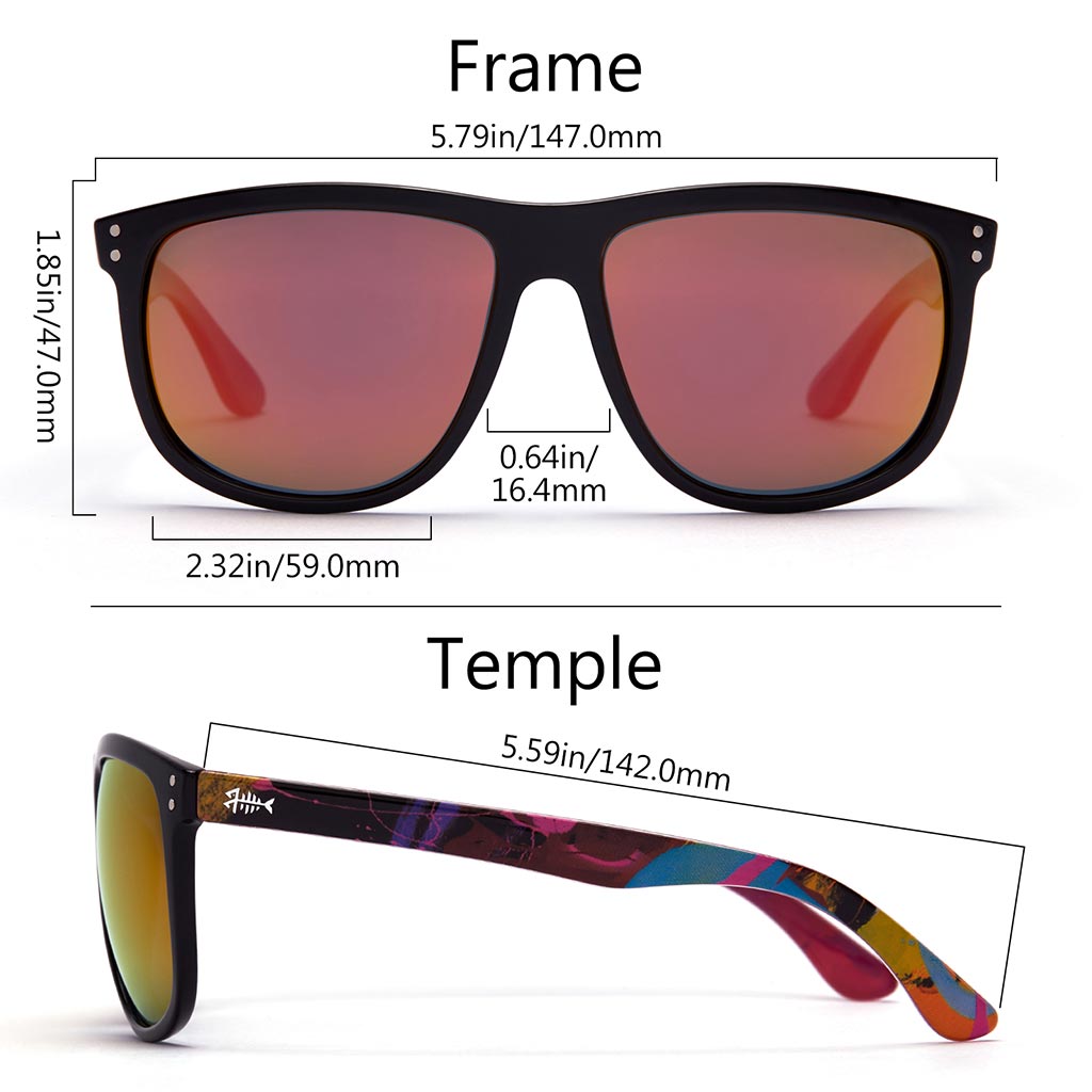 Frame - Gloss Black & Abstract Red Violet, Lens - Purple Mirror