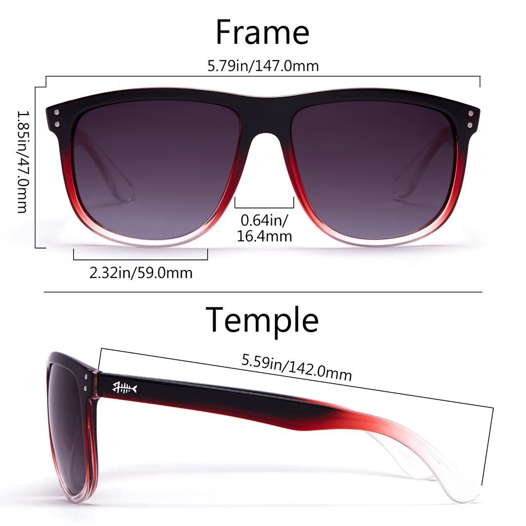 Frame - Gloss Black-Red Gradient, Lens - Gradient Grey