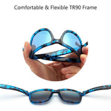 Frame – Gloss Abstract Seaweed/Lens – Blue Mirror