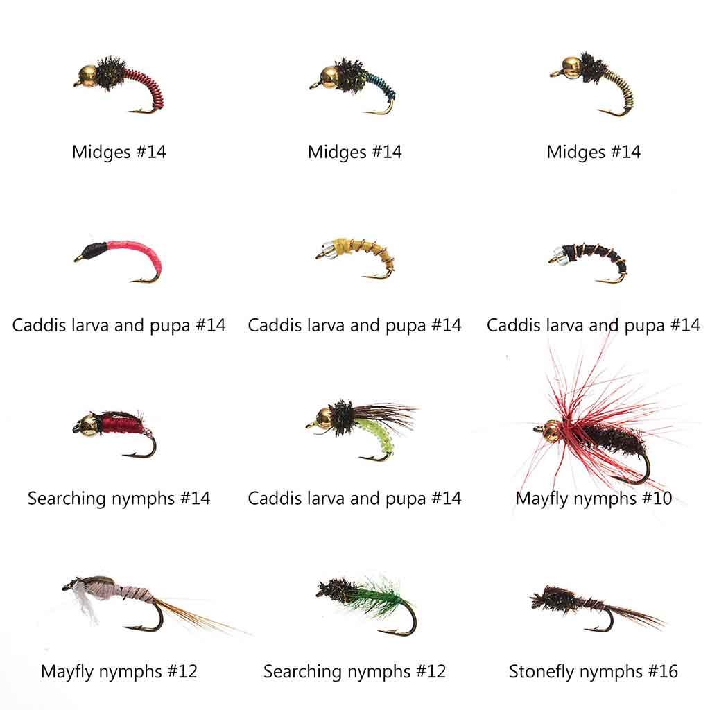 96 Pcs Fly Fishing Lure Assorted Nymphs Kit with Fly Box