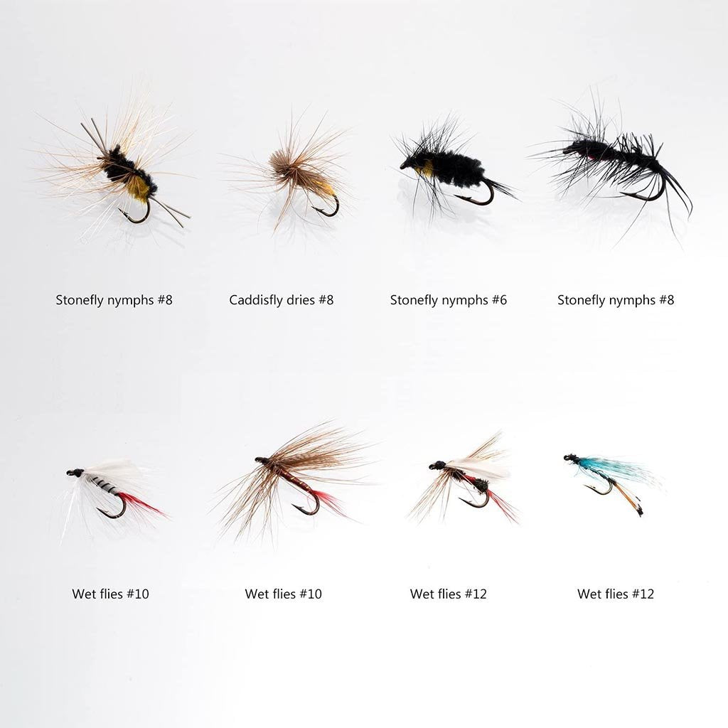 64 Pcs Fly Fishing Lure Flies Kit with Waterproof Fly Box