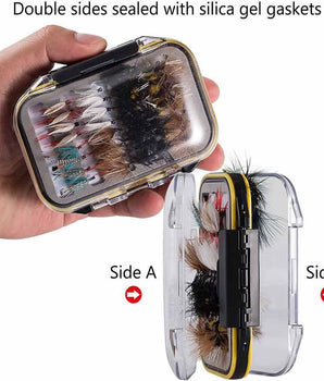 64 Pcs Fly Fishing Lure Flies Kit with Waterproof Fly Box - Bassdash