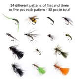 58 Pcs Fly Fishing Flies for Trout Steelhead Salmon