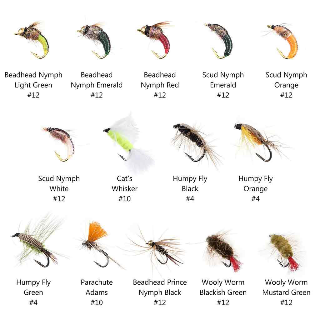 76 Pcs Fly Fishing Lure Trout Flies Kit with Fly Box