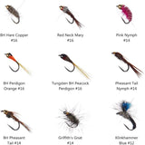 32/60/62 Pcs Fly Fishing Flies Barbed or Barbless Trout Grayling - Bassdash