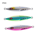 Rover 3-Pack Vertical Jigs Luminous Slow Jigging Fishing Lure
