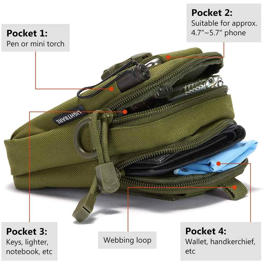 BASSDASH Water Bottle Pouch with Molle Straps Belt Clip Carabiner Foldable  Mesh Holder Bag for Travel