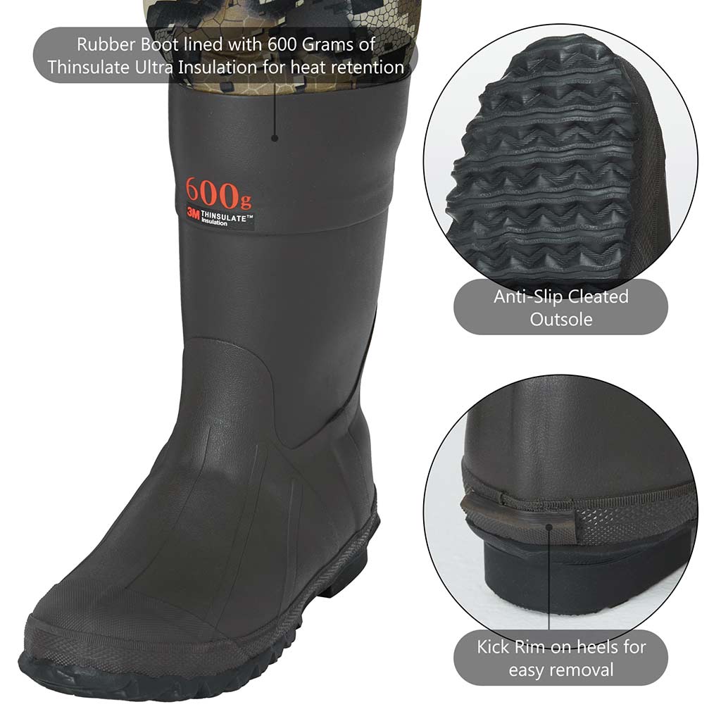 Men's Bare Camo Insulated Wader Neoprene 600 Grams - Boot Foot