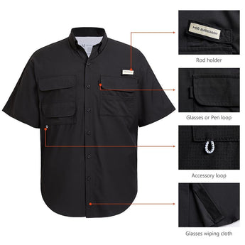 Men's UPF 50+ Short Sleeve Button Down - Bassdash