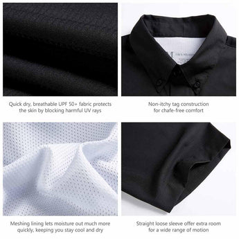 Men's UPF 50+ Short Sleeve Button Down - Bassdash