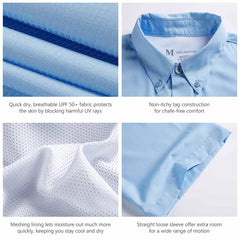 Men's UPF 50+ Short Sleeve Button Down - Bassdash