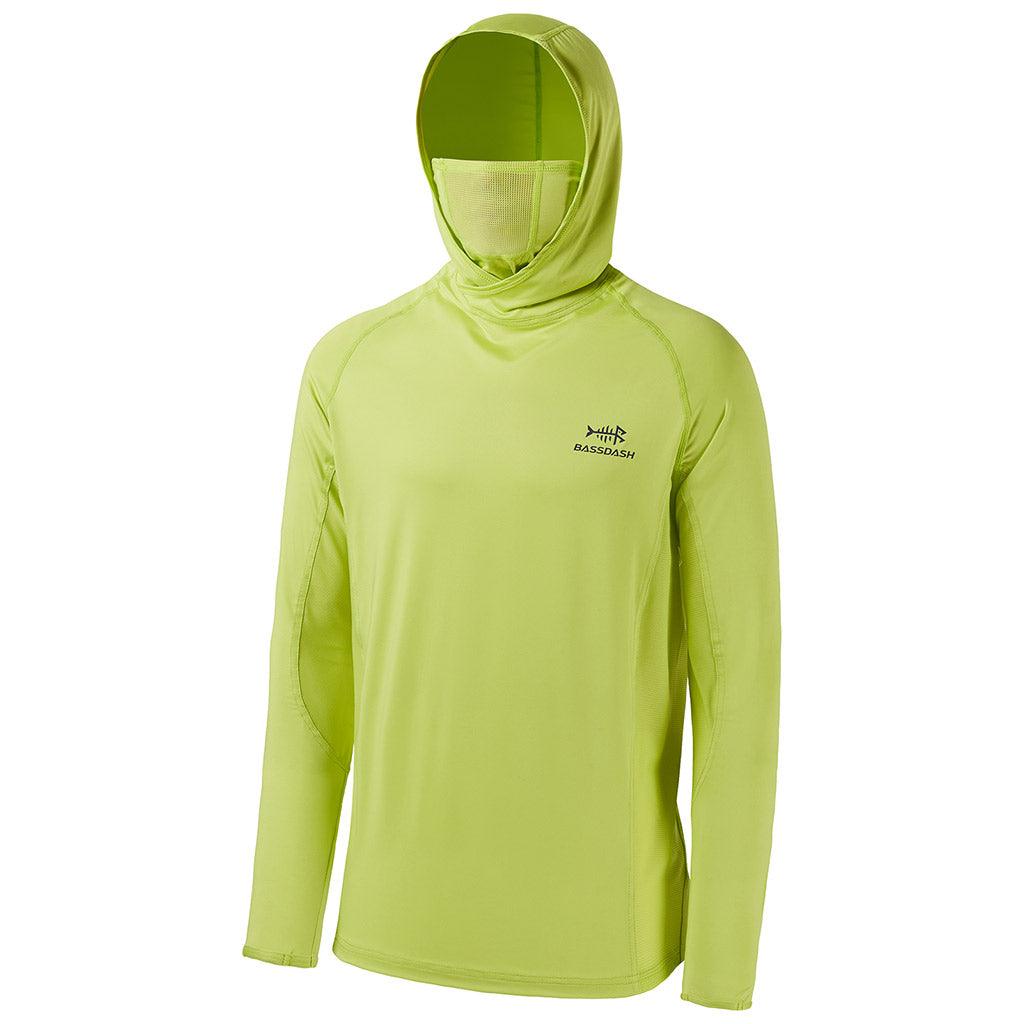 Men’s UPF 50+ Long Sleeve Fishing Hoodie with UV Neck Gaiter FS06M - Bassdash
