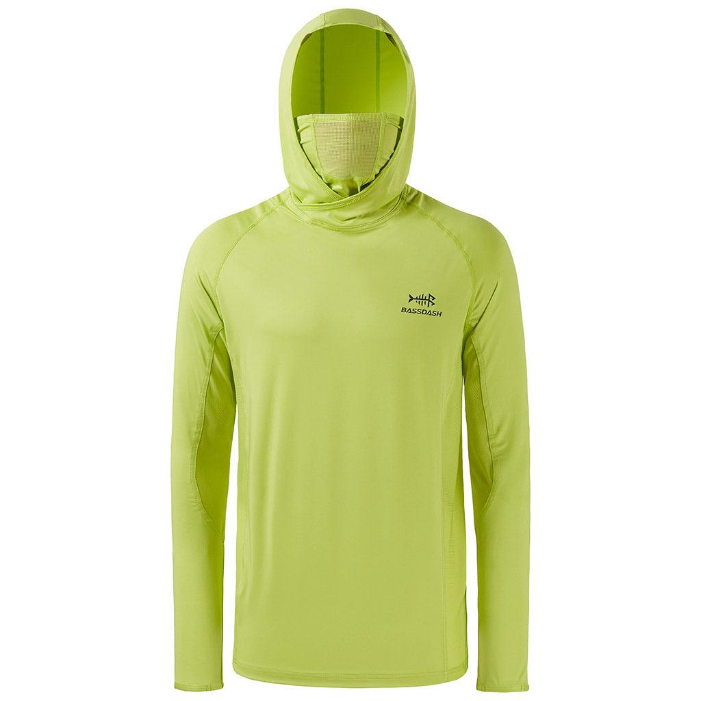 Men’s UPF 50+ Long Sleeve Fishing Hoodie with UV Neck Gaiter FS06M - Bassdash