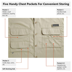 Men's UPF 50+ Short Sleeve Button Down - Bassdash