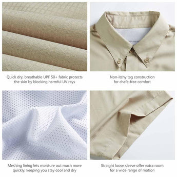 Men's UPF 50+ Short Sleeve Button Down - Bassdash