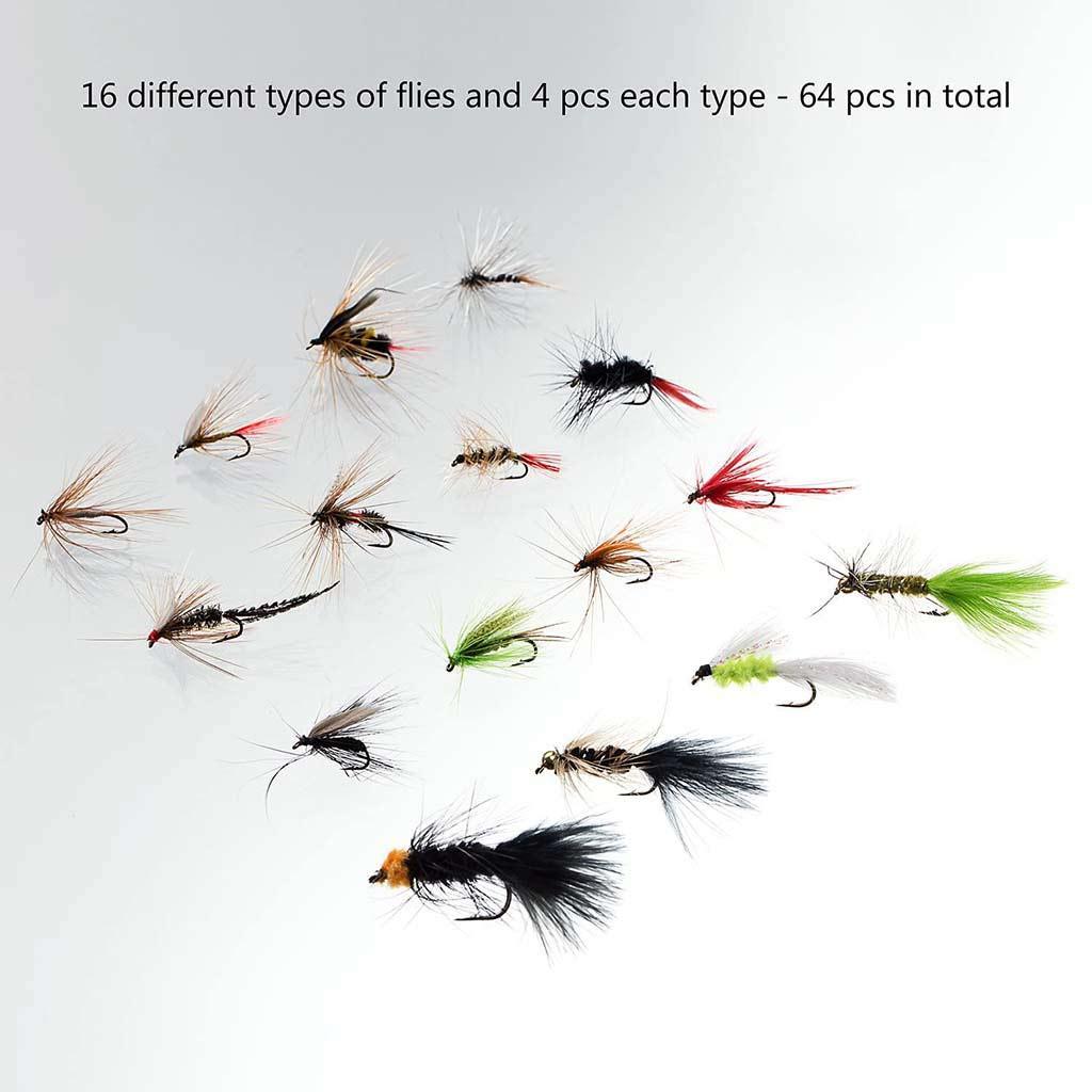 Fly Kit Items Bassdash 64 Pcs Fly Fishing Nymph Fly Kit With Magnetic Fly Box