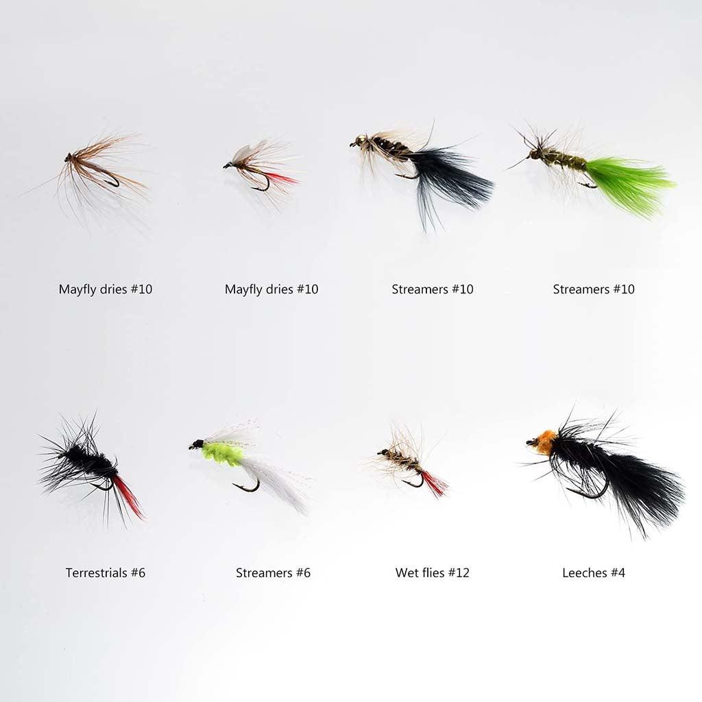 beatles fly fishing lure Bassdash Fly Fishing Flies Kit Fly Assortment Trout Bass Fishing with Fly Box, 36/64/72/76/80/96pcs with Dry/Wet Flies, Nymphs, Streamers, Popper 64