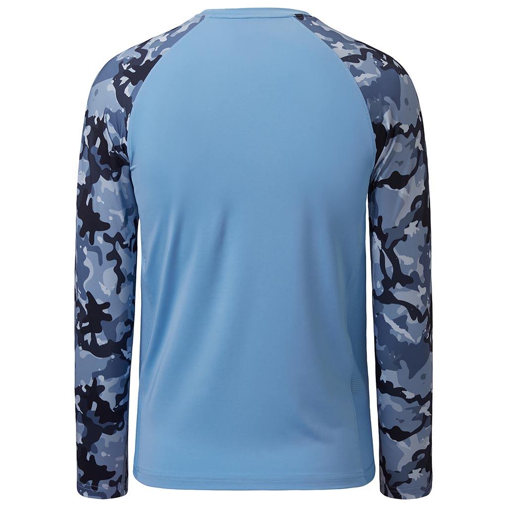 Youth SPF Camo Long Sleeve Fishing Shirt | Bassdash Fishing White/Indigo Watercolor / L