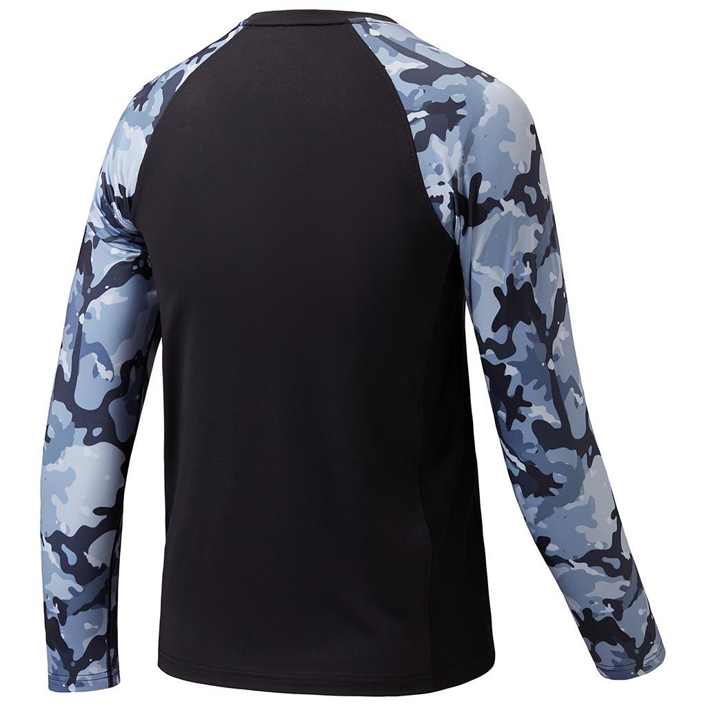 Bassdash Long Sleeve Camo Fishing Shirt | Pescador Fishing Supply Black Blue Ocean / S