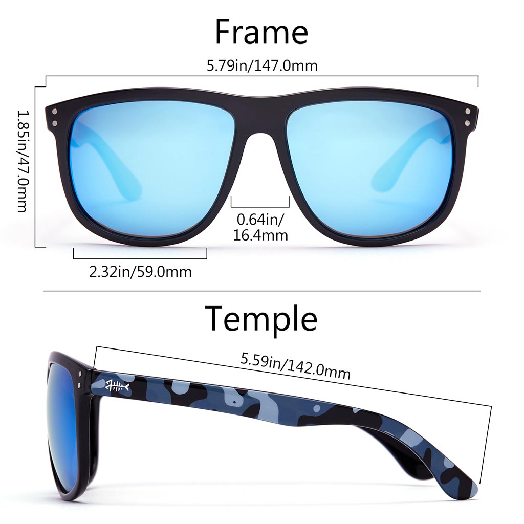 Frame - Gloss Black & Blue Camo, Lens - Blue Mirror