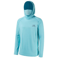 Men’s UPF 50+ Long Sleeve Fishing Hoodie with UV Neck Gaiter FS06M - Bassdash