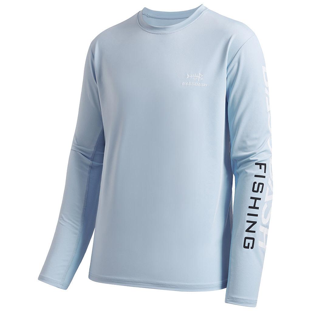 Men's Light Blue Long Sleeve Fishing Shirt