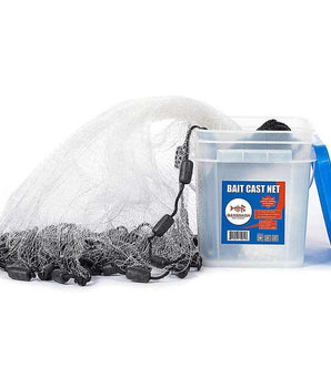 Fishing Cast Net 1/4-Inch with Utility Bucket for Bait Fish - Bassdash