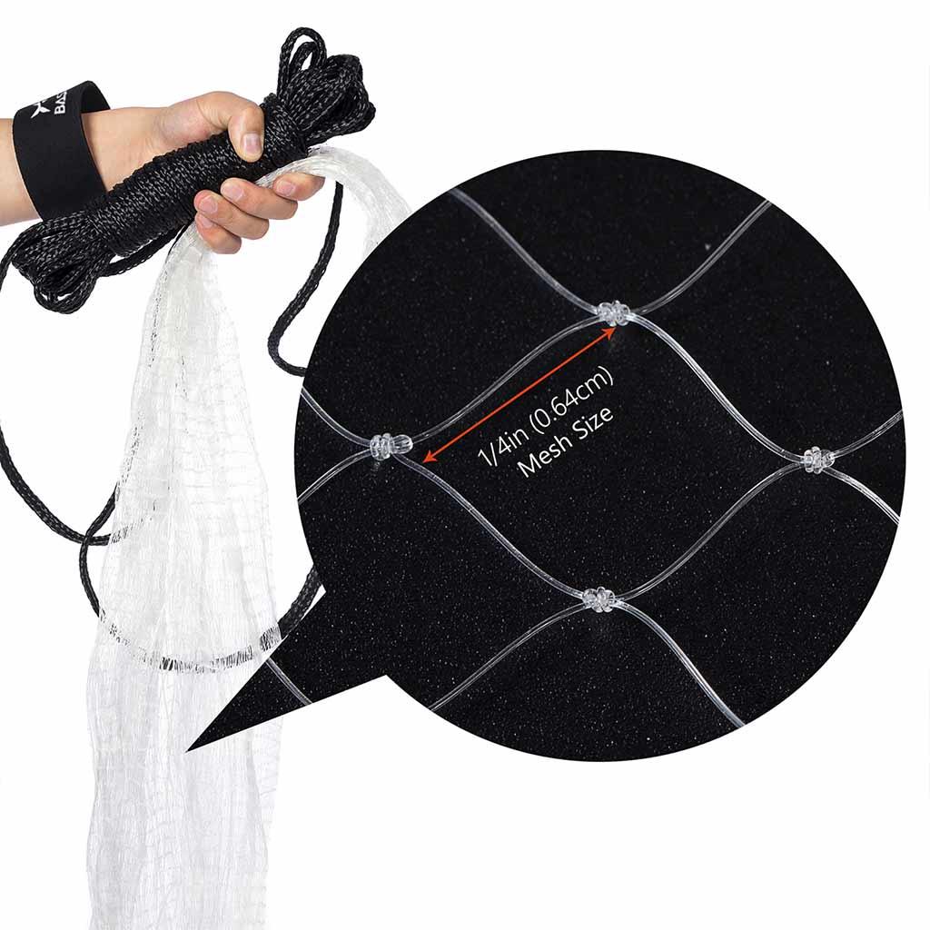 1/4 Inch Fishing Cast Net with Utility Bucket for Bait Fish 1/4 Inch Fishing Cast Net with Utility Bucket for Bait Fish