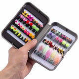 57 Pcs Fly Fishing Trout Fly Lure Kit with Box