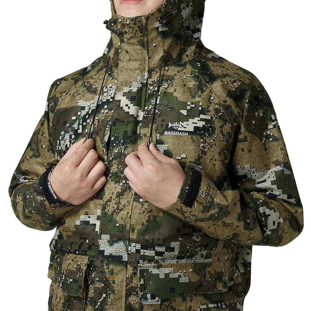 Men's Walker Breathable Waterproof Hunting Fishing Jacket, Grunge Camo / 3XL