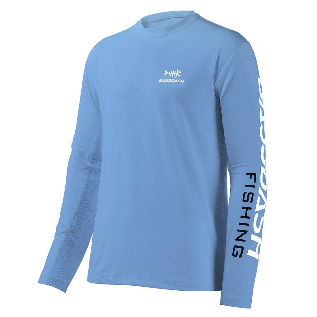 Bassdash Men's UPF 50+ Fishing Shirt Long Sleeve Sun Protection Performance Shirt For Outdoor Sports, Coral Red/Dark Grey Logo / L