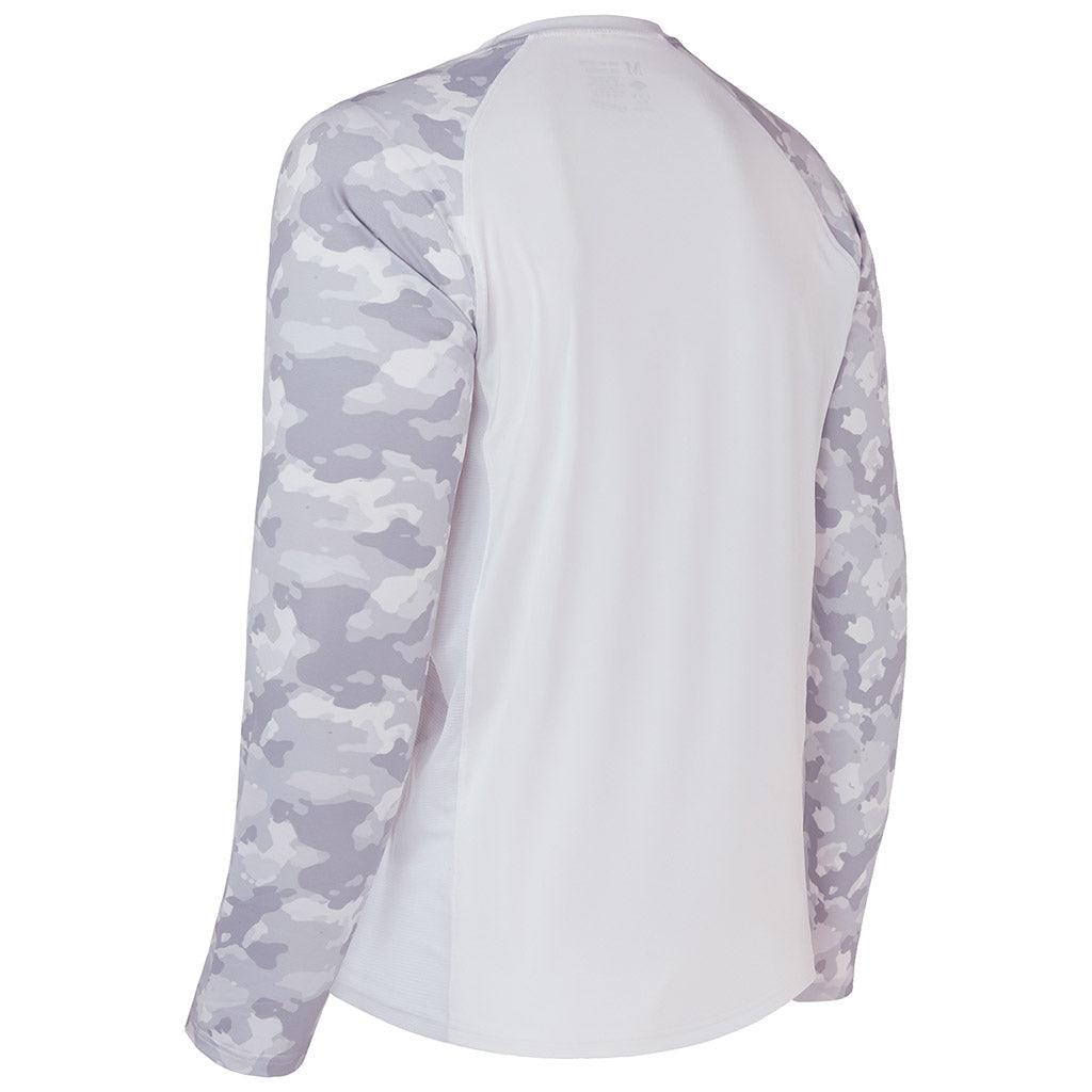 Raglan Long Sleeve Camo UPF Shirt | Bassdash Fishing White/Grey Hexagonal Scales / 3XL