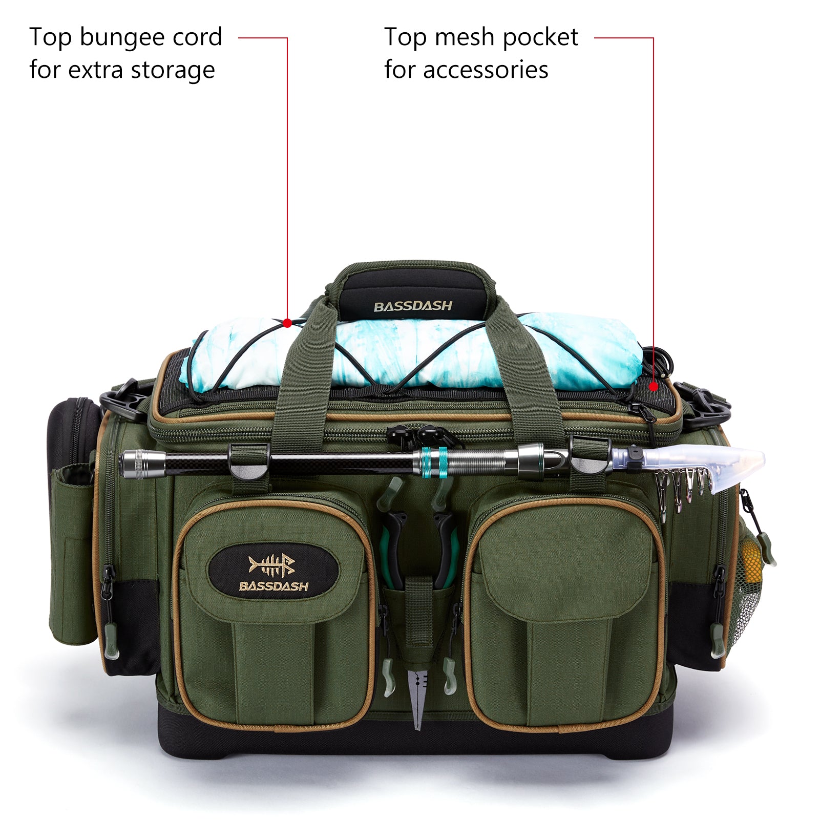 Fishing Tackle Shoulder Bag with Hard Molded Bottom FP05
