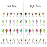 Ice Fishing Lure Kit Glowing Paint Jigs - 24 pcs assorted crappie/panfish/perch jigs