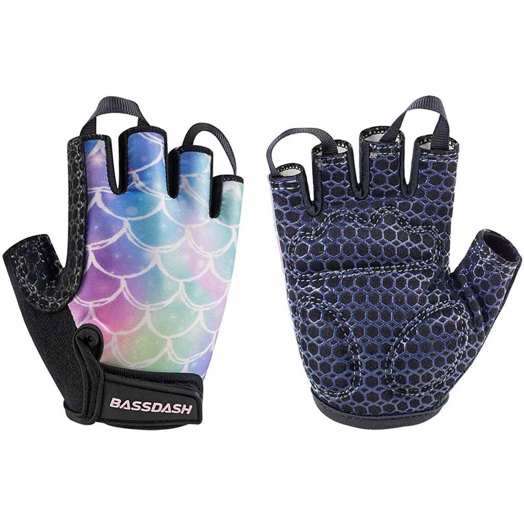 Bassdash UPF 50+ Kids' Gloves with Padded Grippy Palm UV Protection for  Bicycles Fishing for 1-8 Years Old Boys Girls