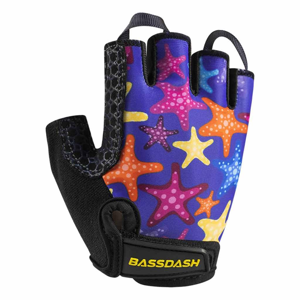 Bassdash UPF 50+ Kids' Gloves with Padded Grippy Palm UV