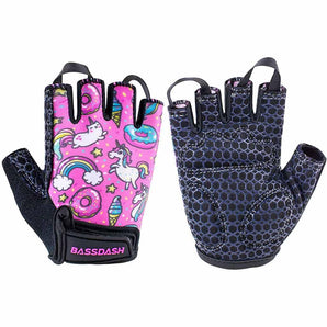 Kids' Gloves with Padded Grippy Palm UV Protection for Bicycle Fishing - Bassdash#color_unicorn