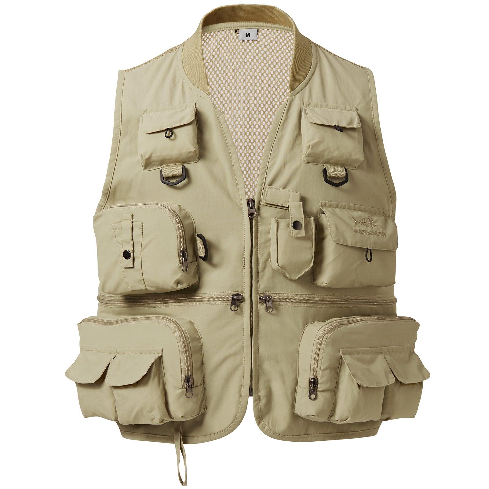 Bassdash Fly Fishing Vest Multi Pocket Waistcoat Adjustable Size Gifts for Men Women, Style Three - Army Green, One Size