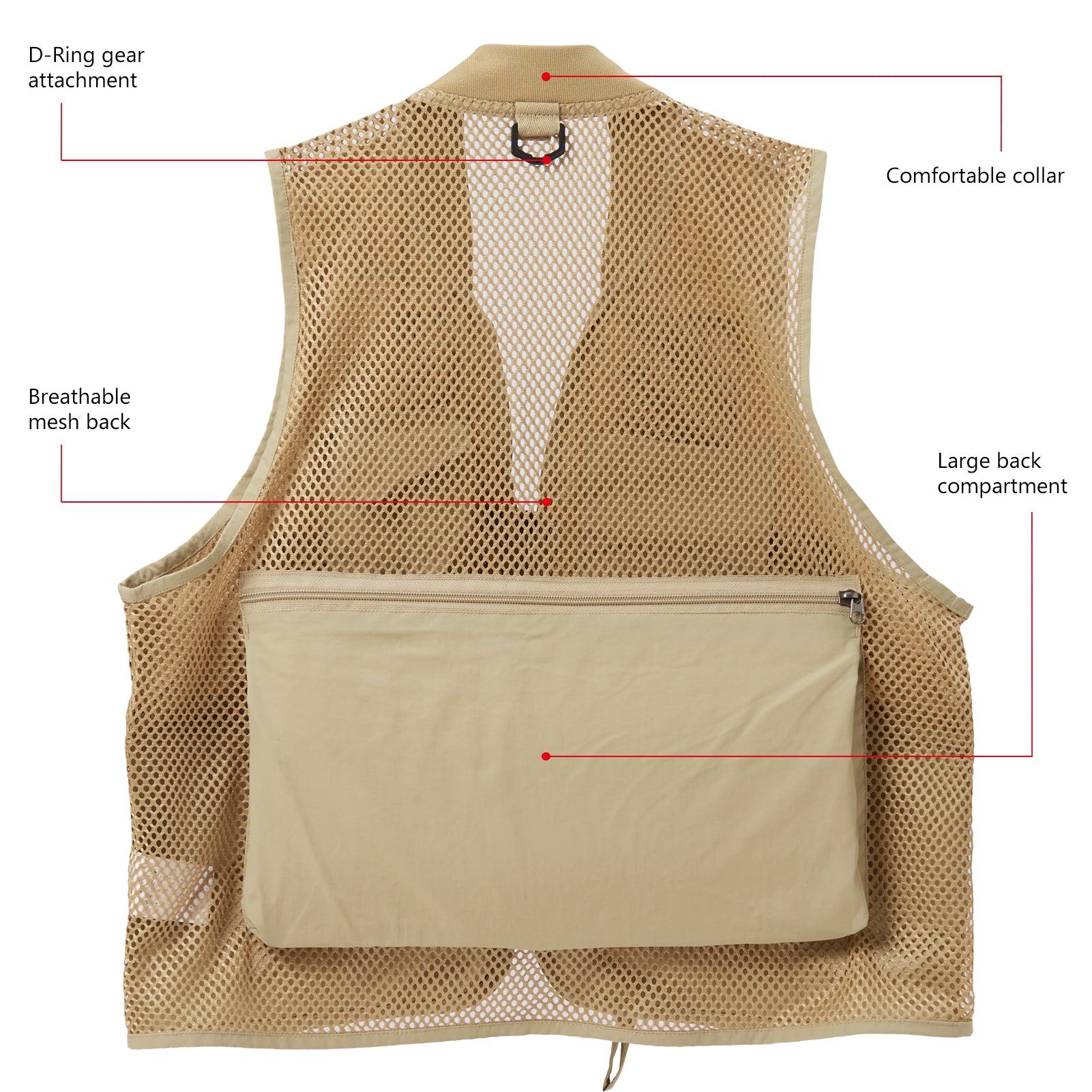 Bassdash Versatile Men's Fly Fishing Vest Photographer Vest Mesh Back For  Outdoor Activities