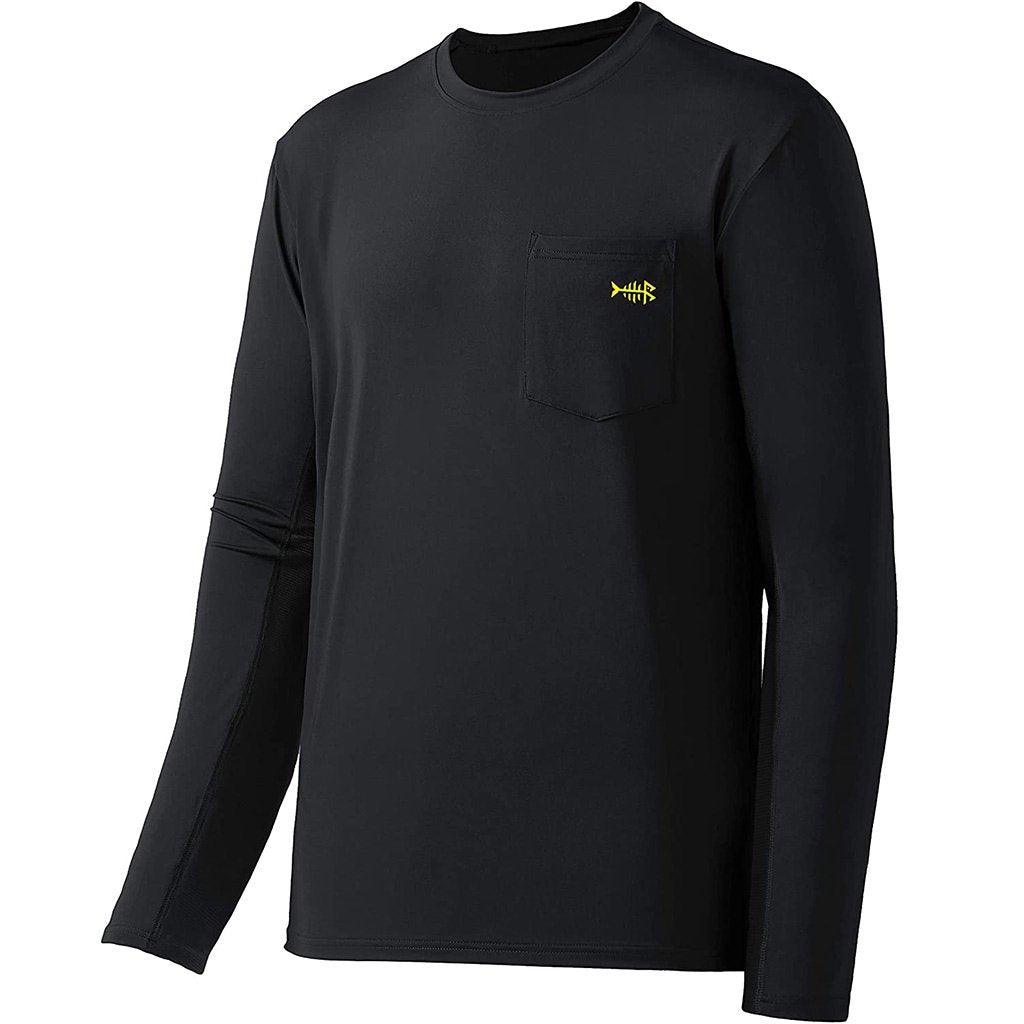 UV Long Sleeve Fishing Shirts | Bassdash Fishing Heather Grey/Dark Blue Logo / M