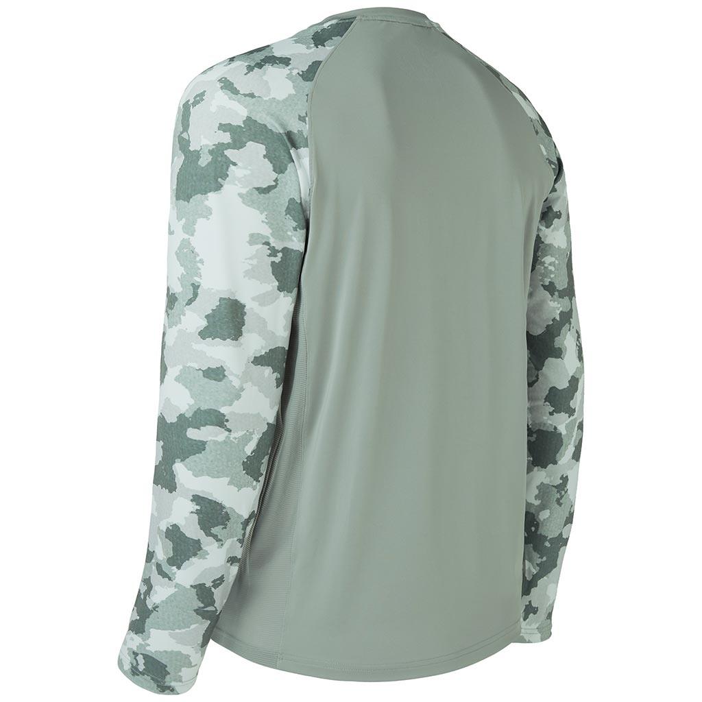 BASSDASH UPF 50 Fishing Tee for Men Camo 4X-Large, Ash Grey/Ash Green