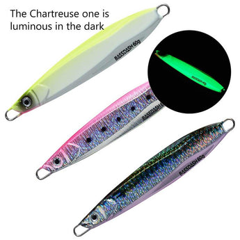 fish chasing jig lure casting 3-Pack STIX Casting Vertical Slow Jigging Lures with Mustad Hooks -