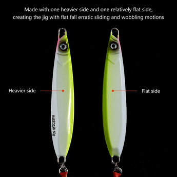fish chasing jig lure casting 3-Pack STIX Casting Vertical Slow Jigging Lures with Mustad Hooks -