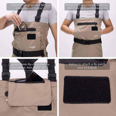 Khaki Convertible Breathable Wader - Stocking Foot - Bassdash