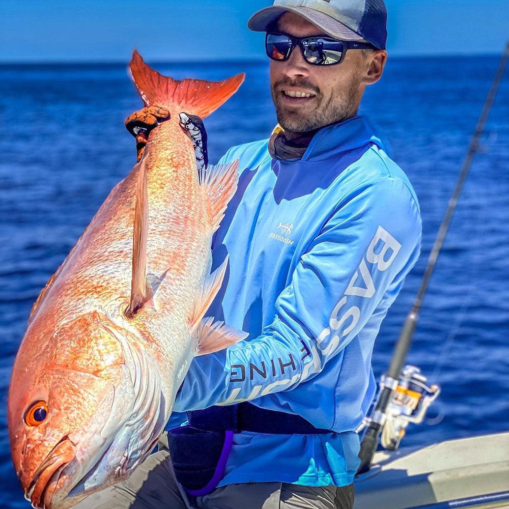 Bigfish Redfish White UPF50 Long Sleeve Performance Fishing Shirt