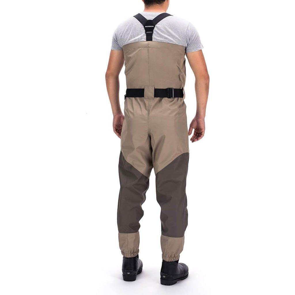 Men’s Breathable Chest Waist Convertible Fishing Waders - Bassdash Boot Foot Waders Khaki / L