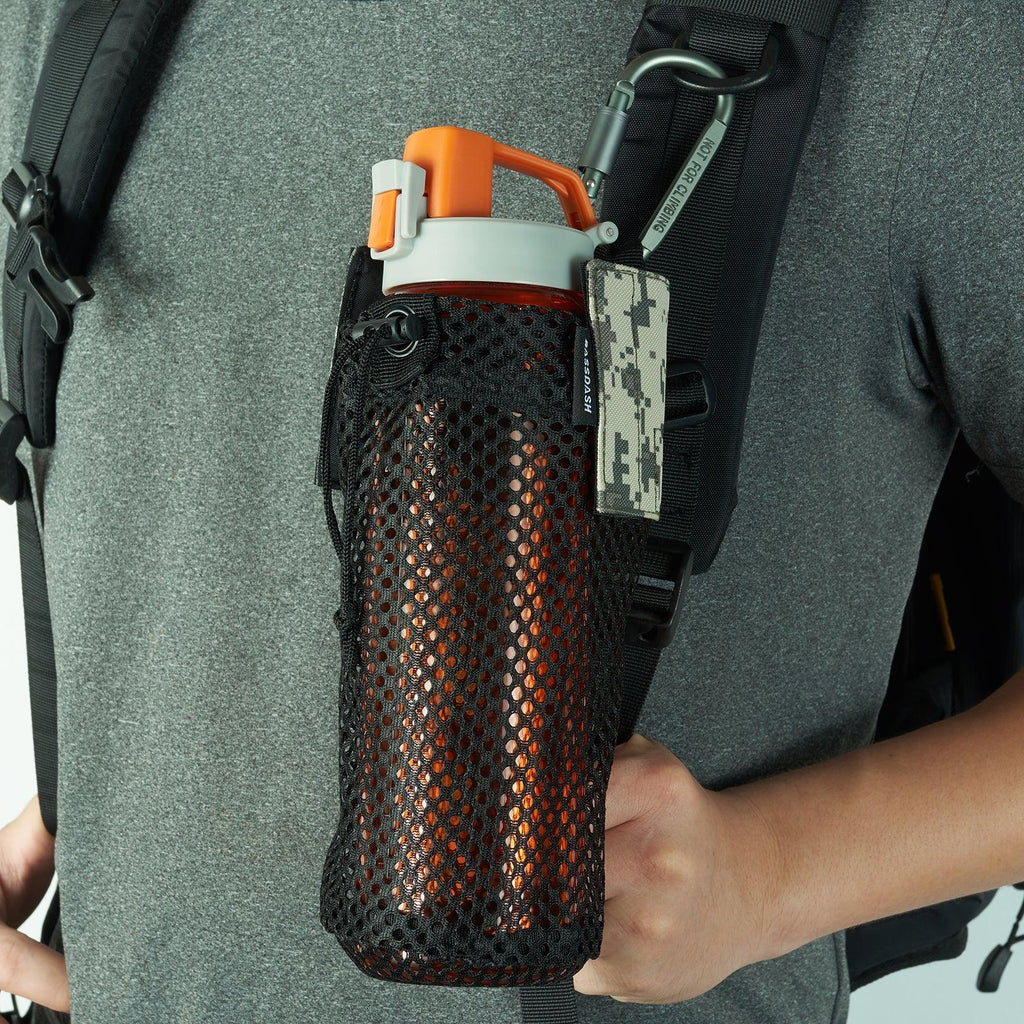Bassdash Tactical Molle Water Bottle Pouch with Carabiner Foldable Mesh ...