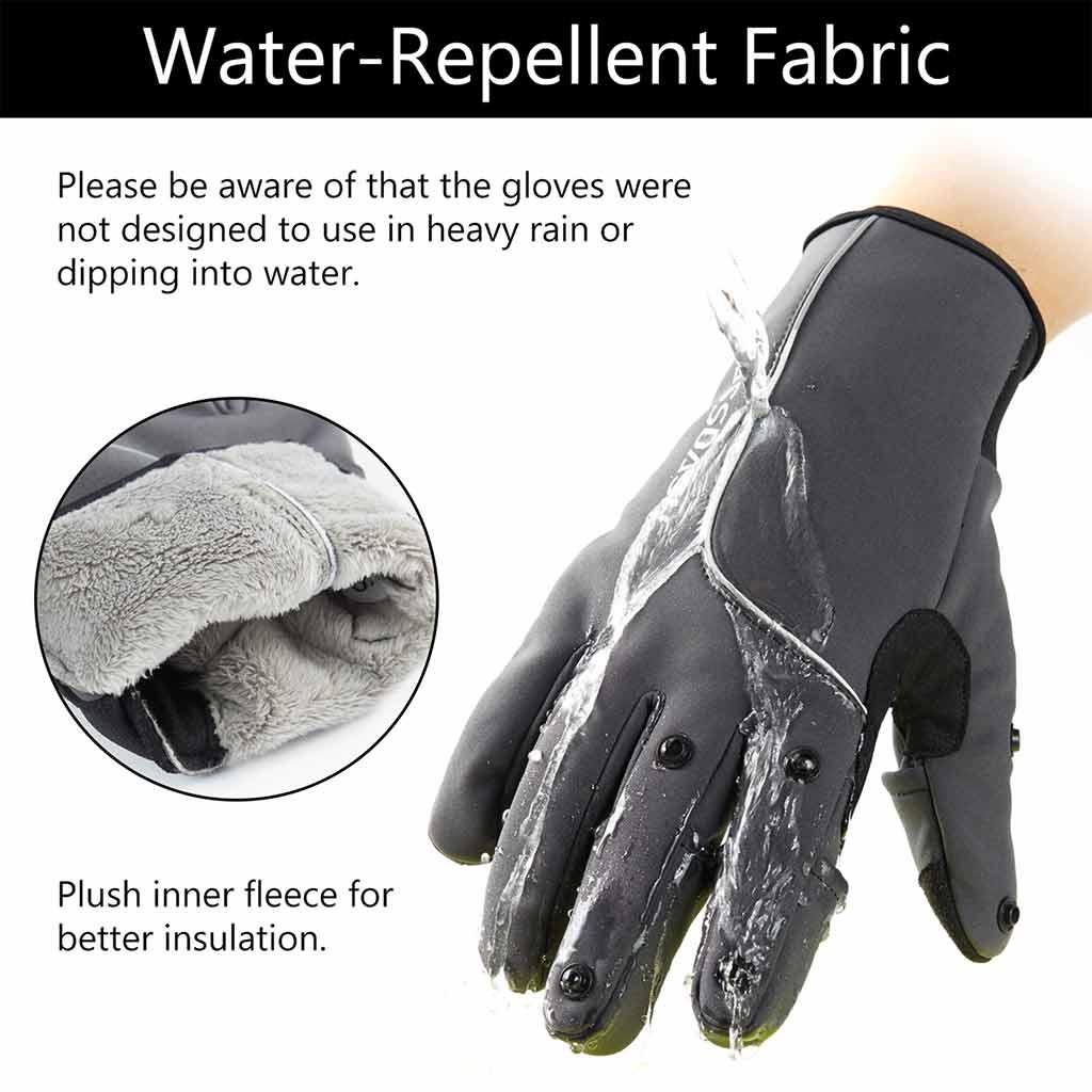 Waterproof Warm Gloves For Men With Fleece Lining